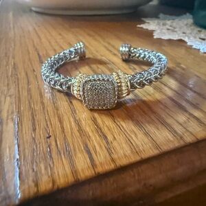 Elegant Silver and Gold Cuff Bracelet